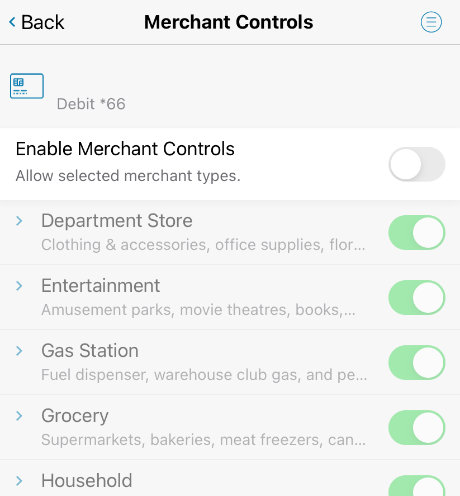 Merchant Controls