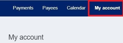 My Account in Bill Pay
