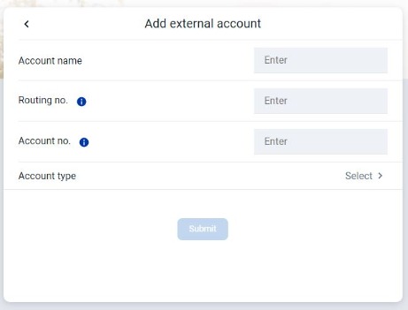 Add External Account Information