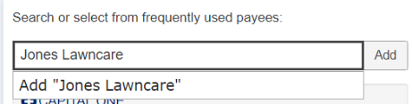 Add a payee not recognized