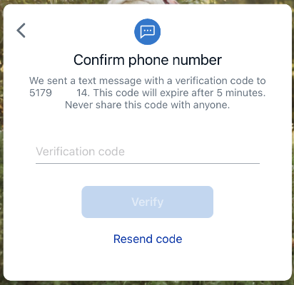 Confirm Phone Number Mobile