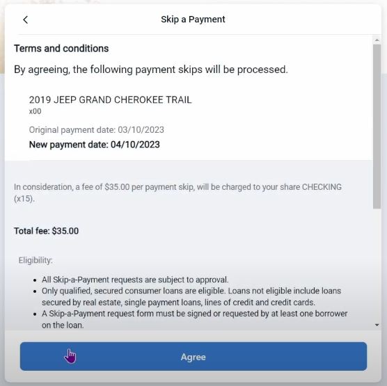 Skip a Pay eligible loans