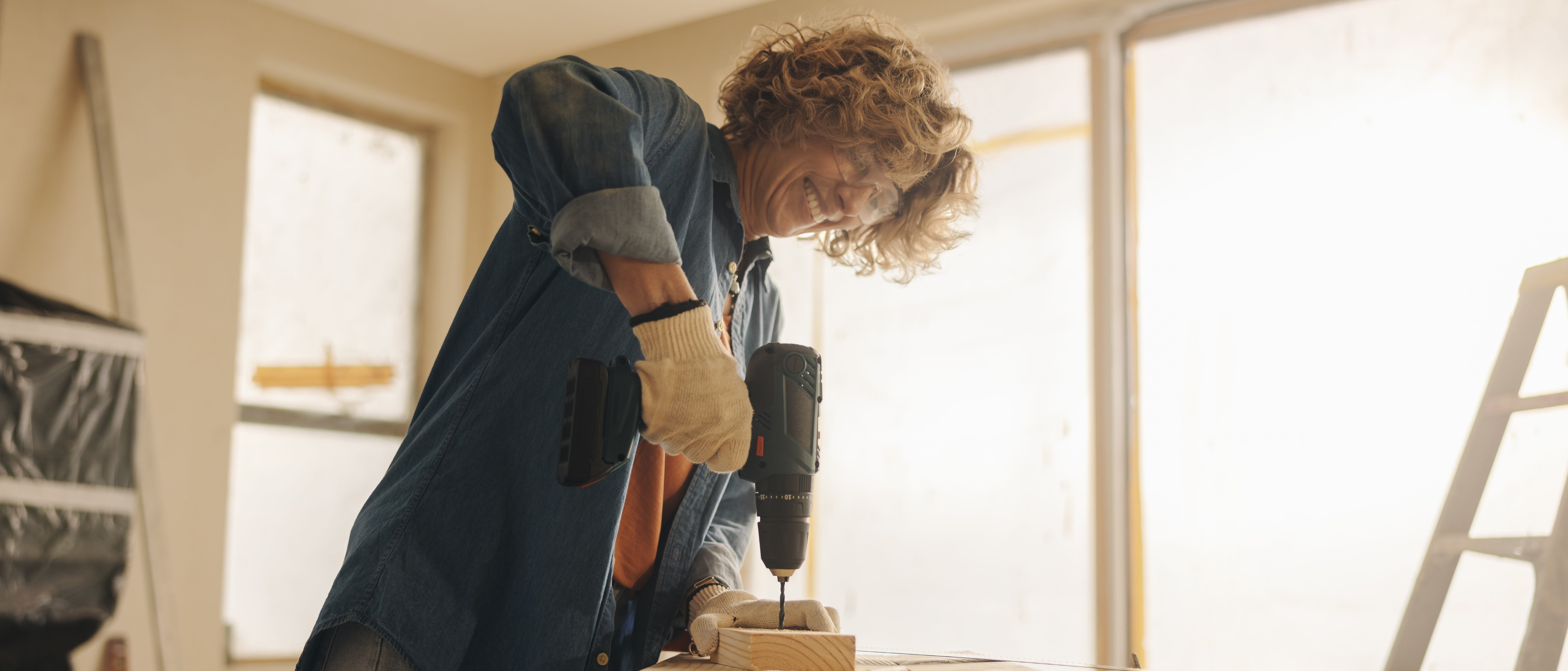 woman working on home renovation project