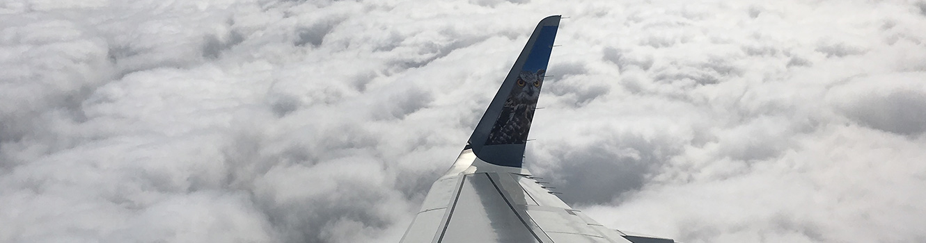 Up in the air, above the clouds