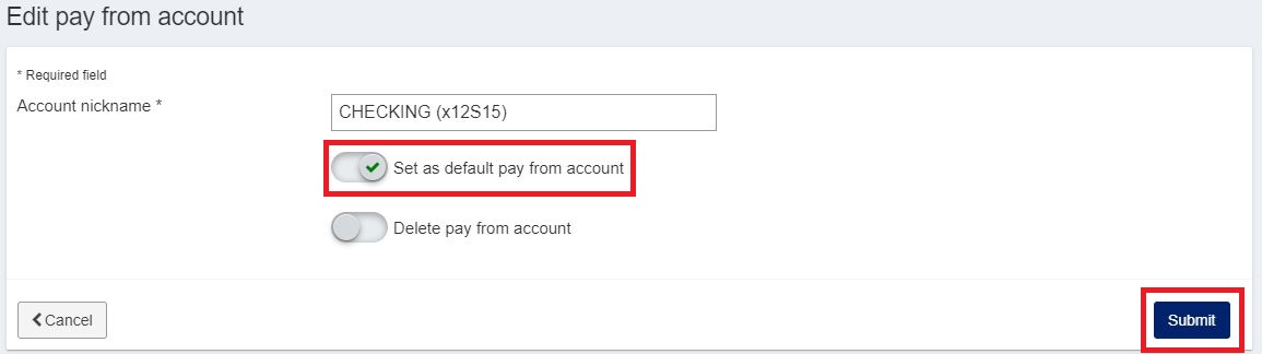 Set as Default Account