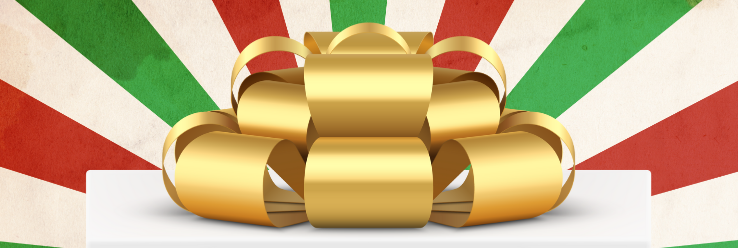 Christmas present with large bow