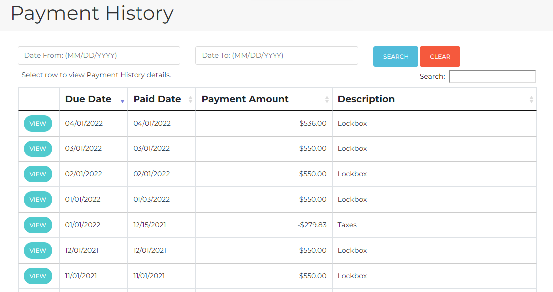 Mortgage Payment History