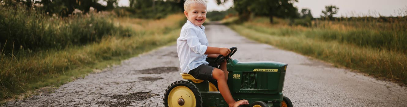 Boy on tractor