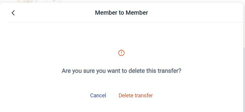 Delete Member to member transfer