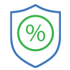 shield with percentage symbol