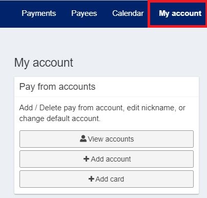 Add card for Bill Pay