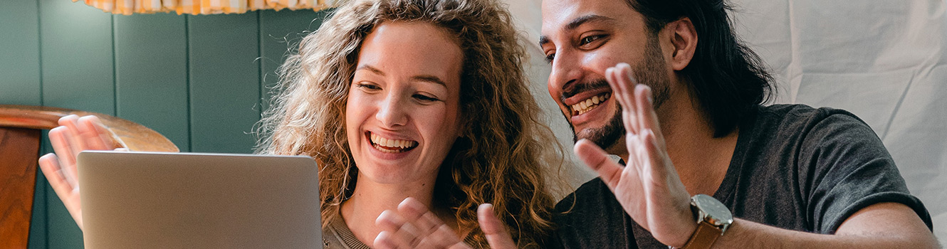 Happy couple after opening their account