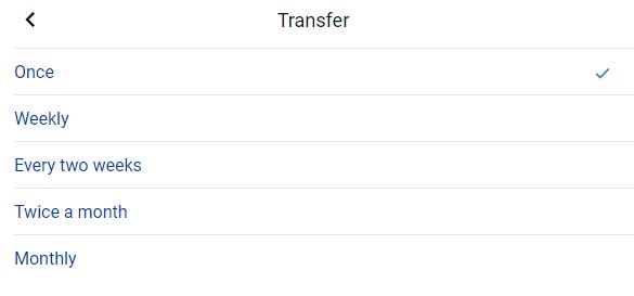 Select transfer frequency