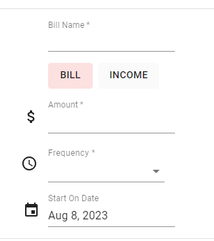Bill or Income Details in Insights
